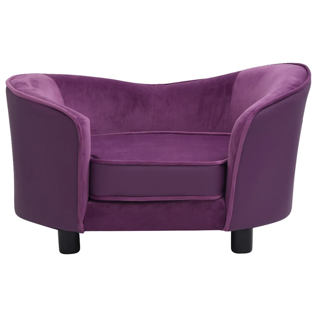 vidaXL Καναπές-Κρεβάτι Σκύλου Μπορντό 69x49x40 εκ. Βελουτέ/Συνθ. Δέρμα