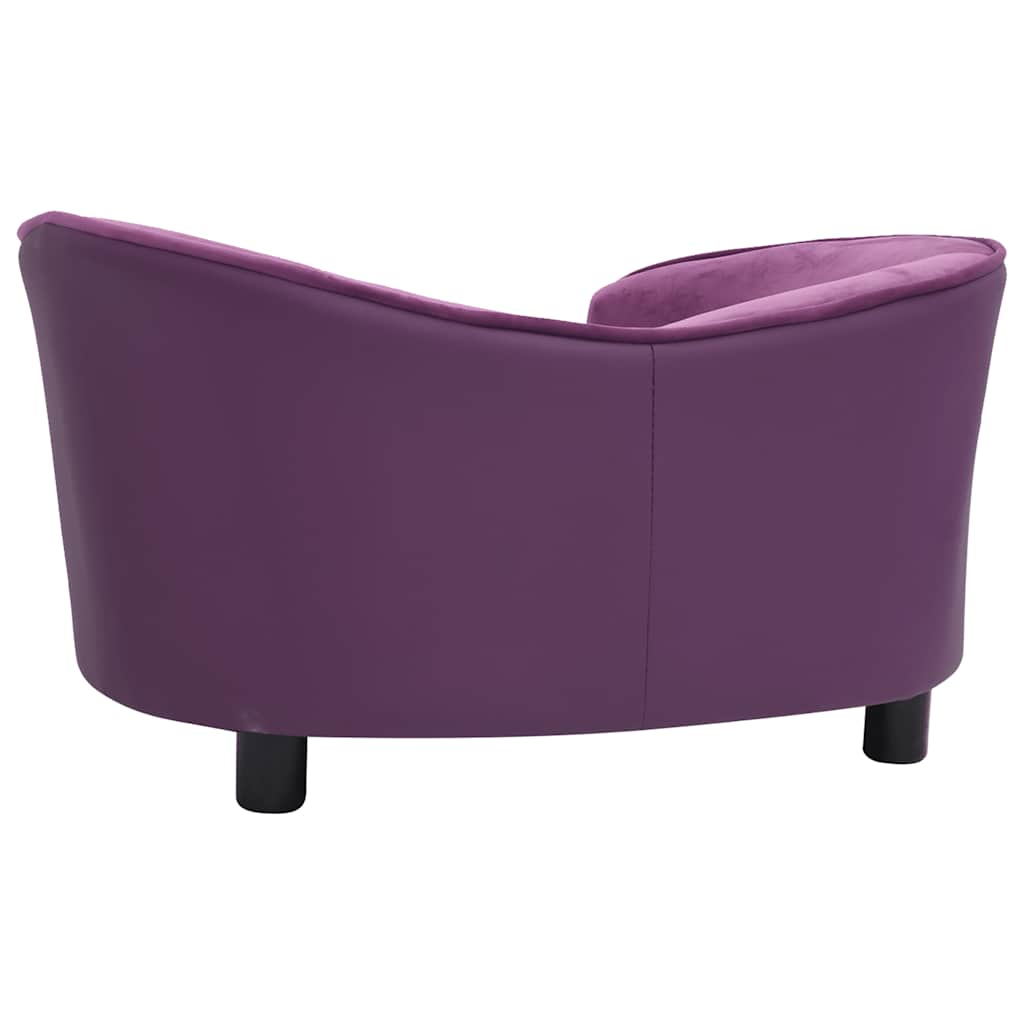 vidaXL Καναπές-Κρεβάτι Σκύλου Μπορντό 69x49x40 εκ. Βελουτέ/Συνθ. Δέρμα