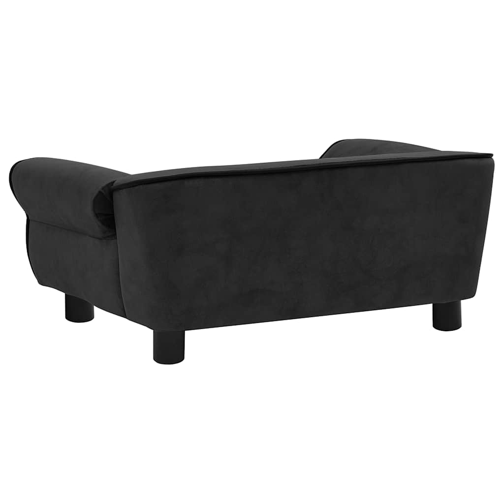 vidaXL Καναπές - Κρεβάτι Σκύλου Μαύρος 72 x 45 x 30 εκ. Βελουτέ
