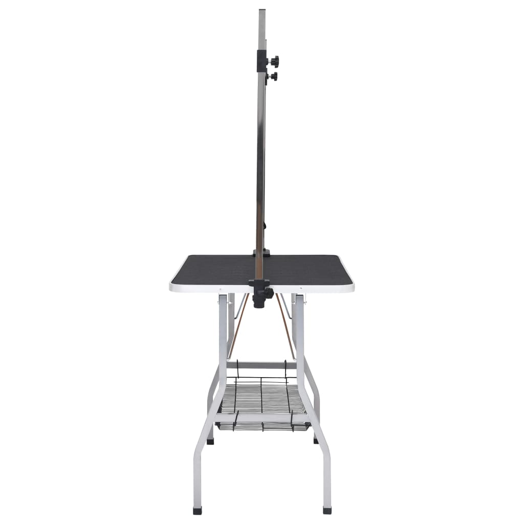 vidaXL Τραπέζι Καλλωπισμού Κατοικίδιων Ρυθμιζόμενο 2 Θηλιές & Καλάθι