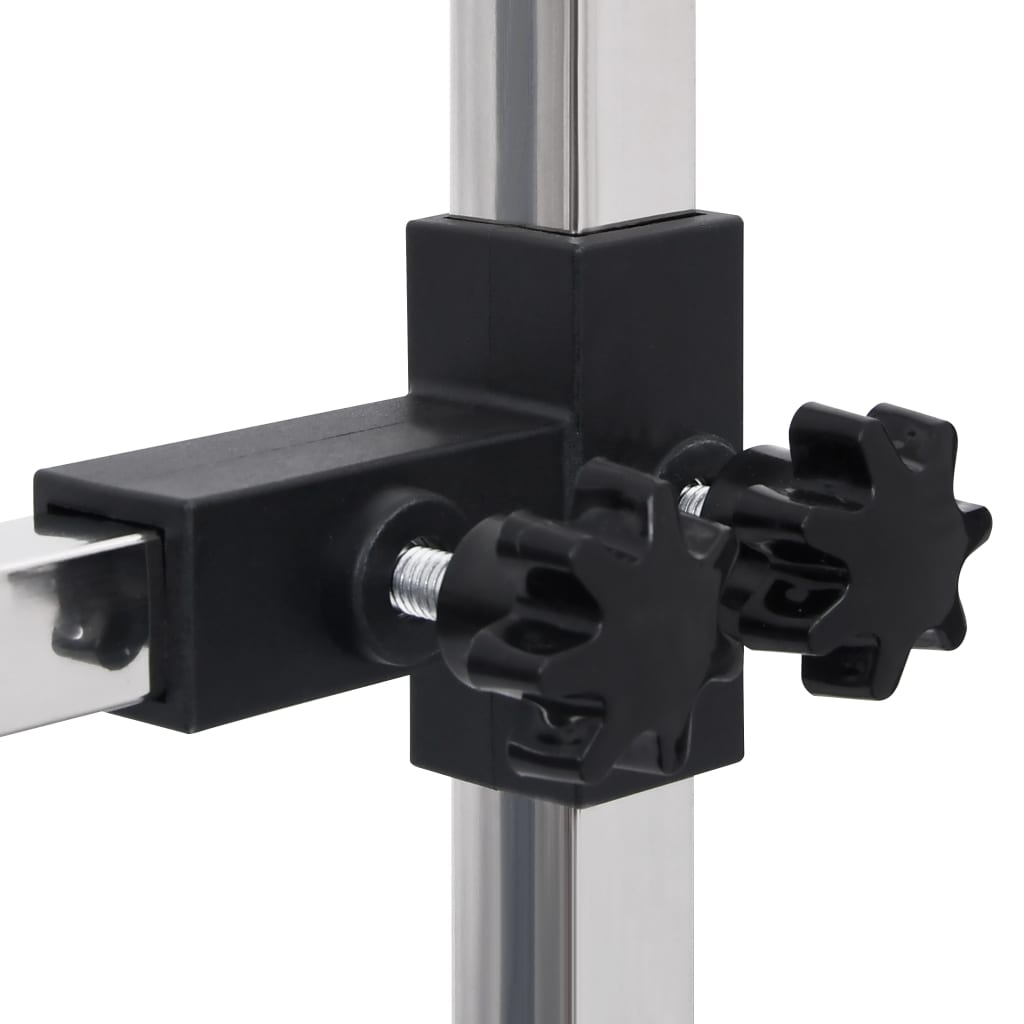 vidaXL Τραπέζι Καλλωπισμού Κατοικίδιων Ρυθμιζόμενο 2 Θηλιές & Καλάθι