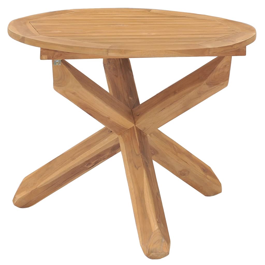 vidaXL Τραπεζαρία Κήπου Ø90 x 75 εκ. από Μασίφ Ξύλο Teak