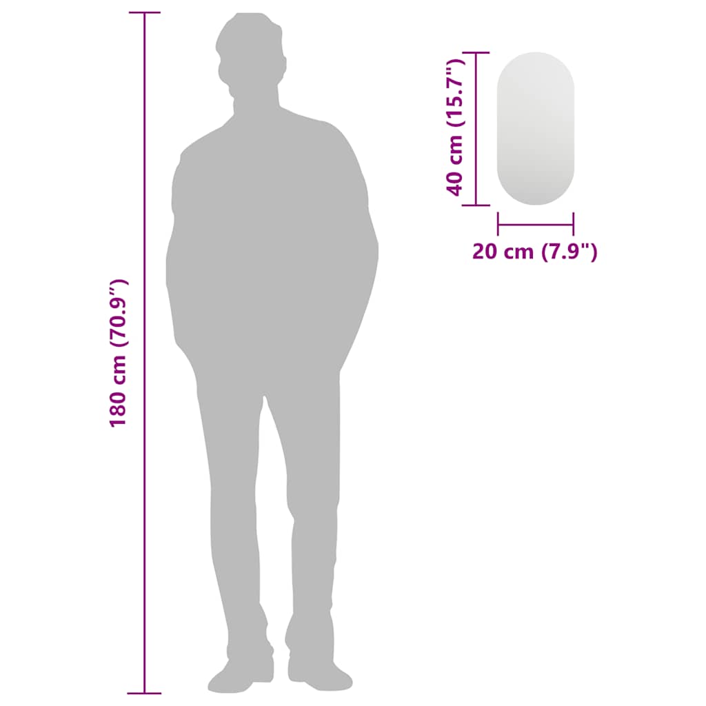 vidaXL Καθρέφτης 40 x 20 εκ. Γυάλινος