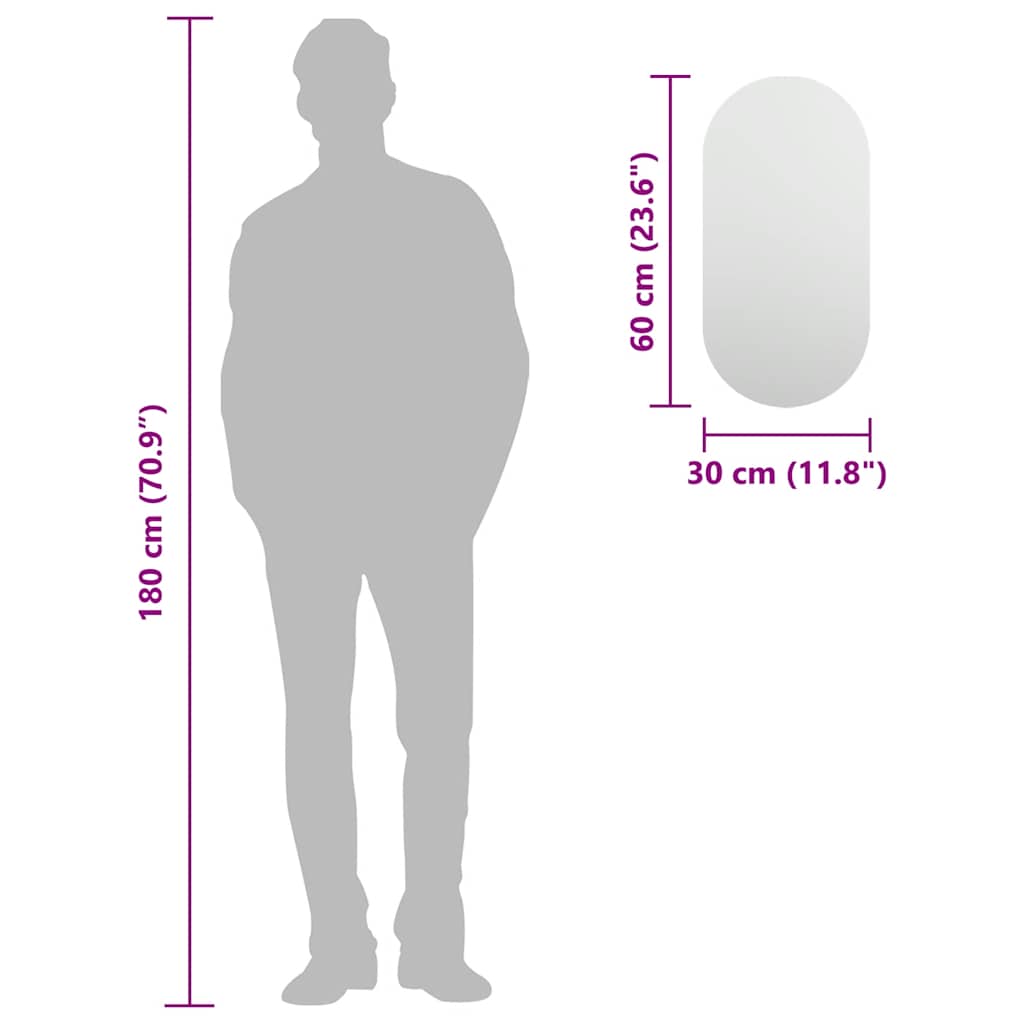 vidaXL Καθρέφτης 60 x 30 εκ. Γυάλινος