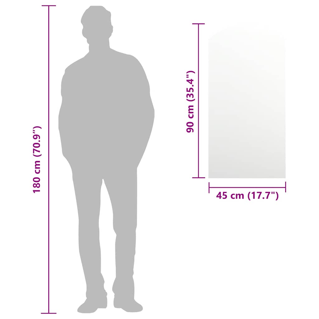 vidaXL Καθρέφτης 90 x 45 εκ. Γυάλινος