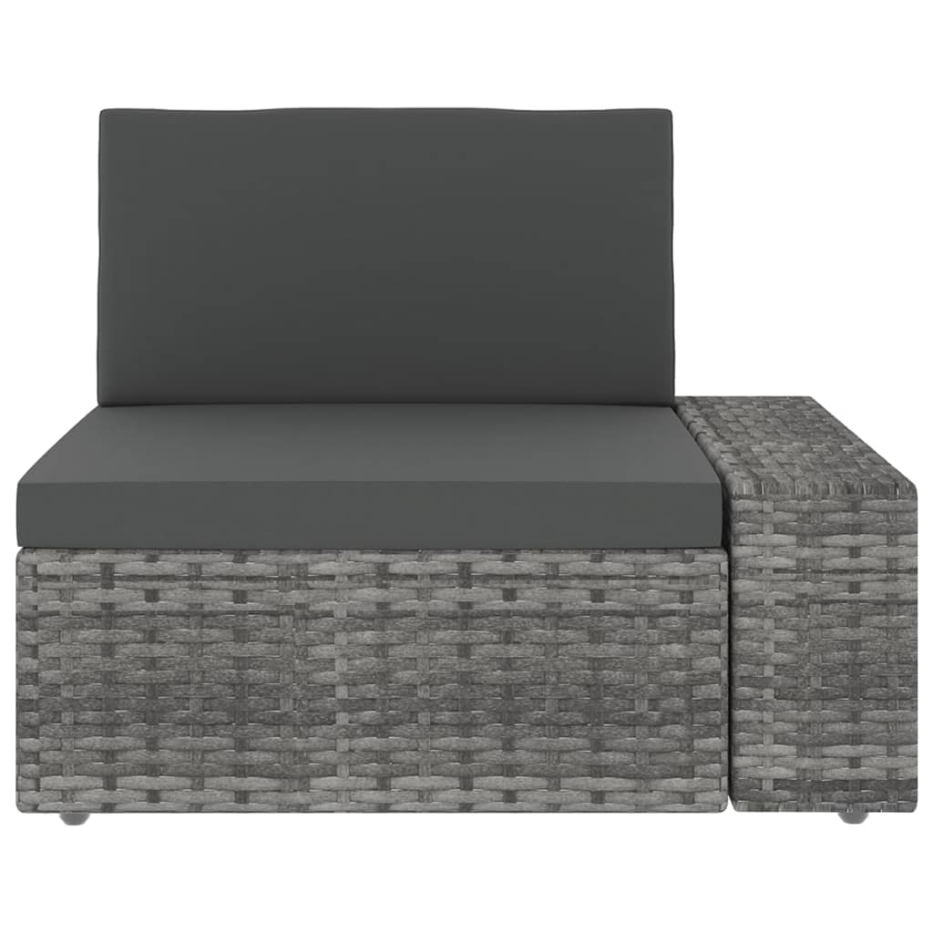 vidaXL Σαλόνι Κήπου 8 Τεμαχίων Γκρι από Συνθετικό Ρατάν με Μαξιλάρια
