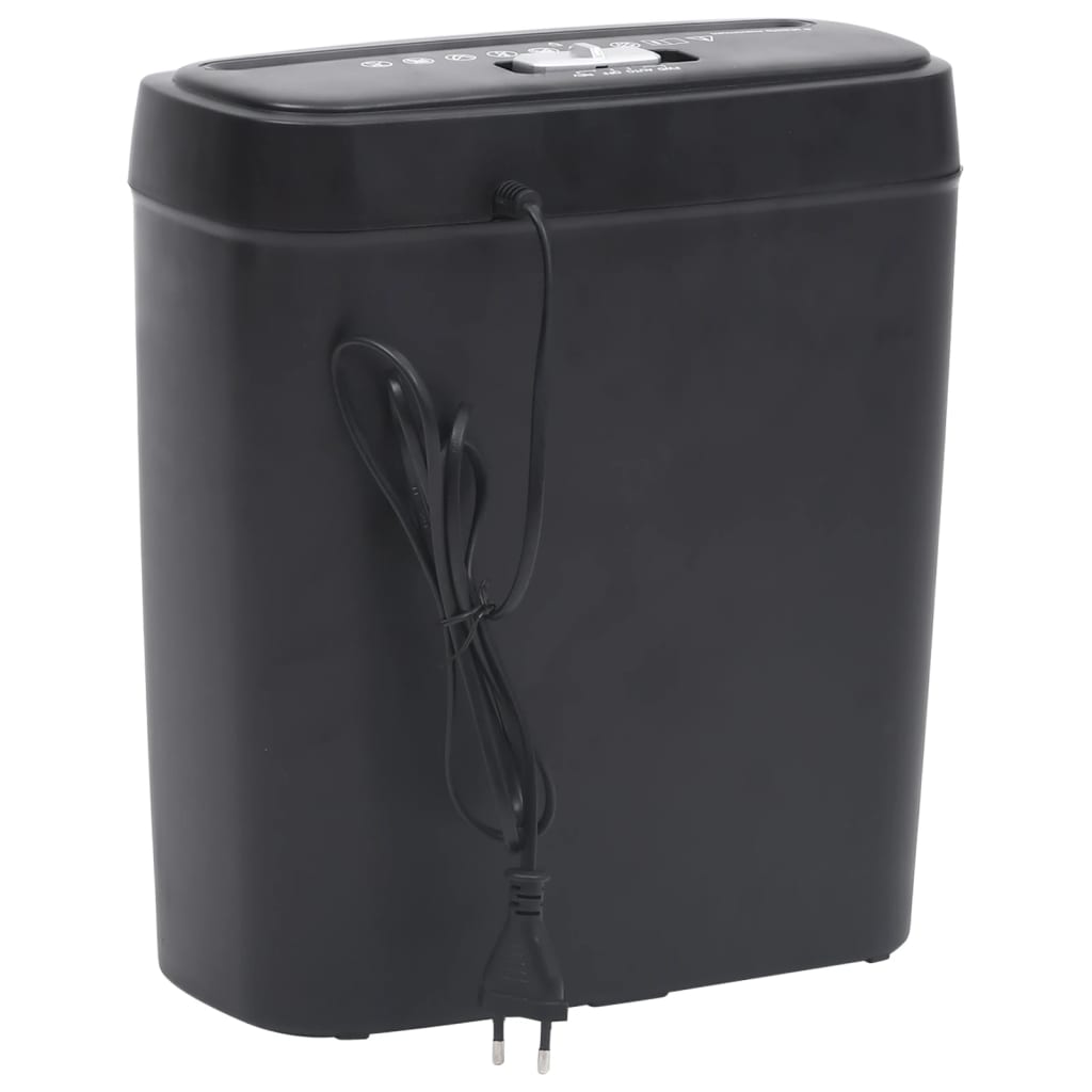 vidaXL Καταστροφέας Εγγράφων 6 Φύλλων με Κοπή σε Λωρίδες Μαύρος