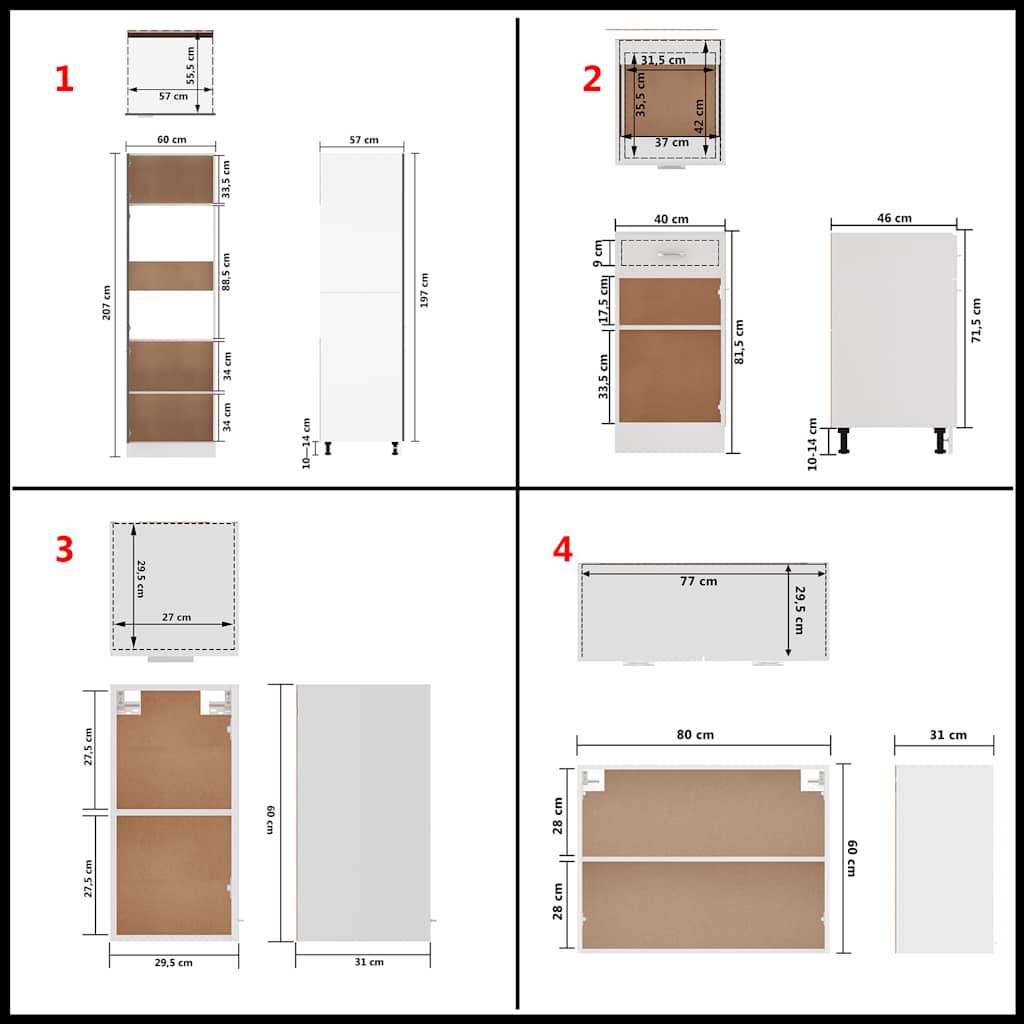 vidaXL Σετ Ντουλαπιών Κουζίνας 8 Τεμαχίων "Lyon" Λευκό από Μηχανικά Ξύλινα Έπιπλα