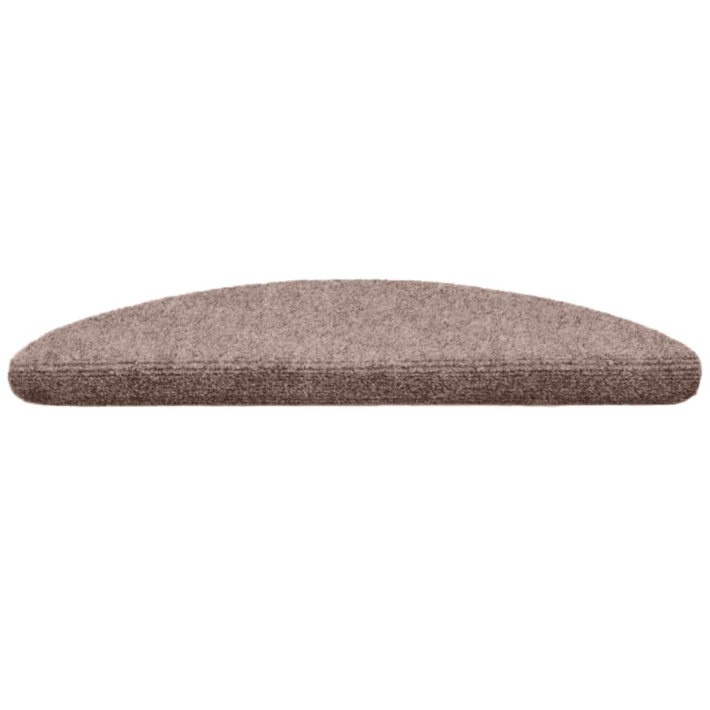 vidaXL Πατάκια Σκαλιών Αυτοκόλλητα 5 τεμ. Ανοιχτό Καφέ Ημίστρογγυλά 56x17x3 εκ.