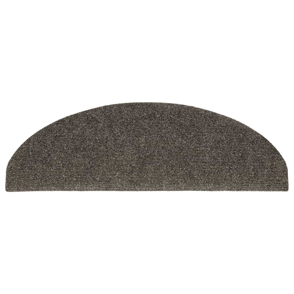 vidaXL Πατάκια Σκάλας Αυτοκόλ. 10 τεμ Ανθρακί 65x21x4 εκ Βελονιασμένο