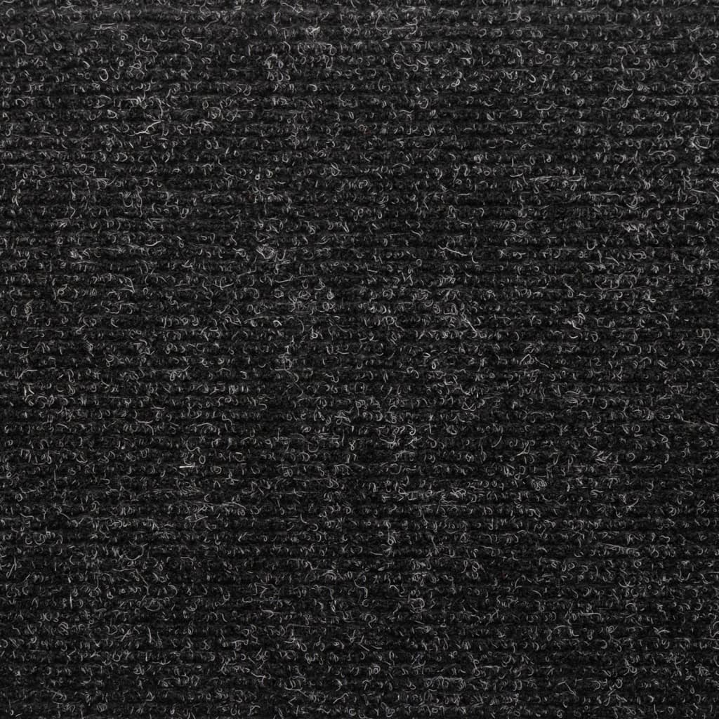 vidaXL Πατάκια Σκαλιών Αυτοκόλλητα 10 τεμ. 65x21x4 εκ. Μαύρα Ορθογώνια Άκρη