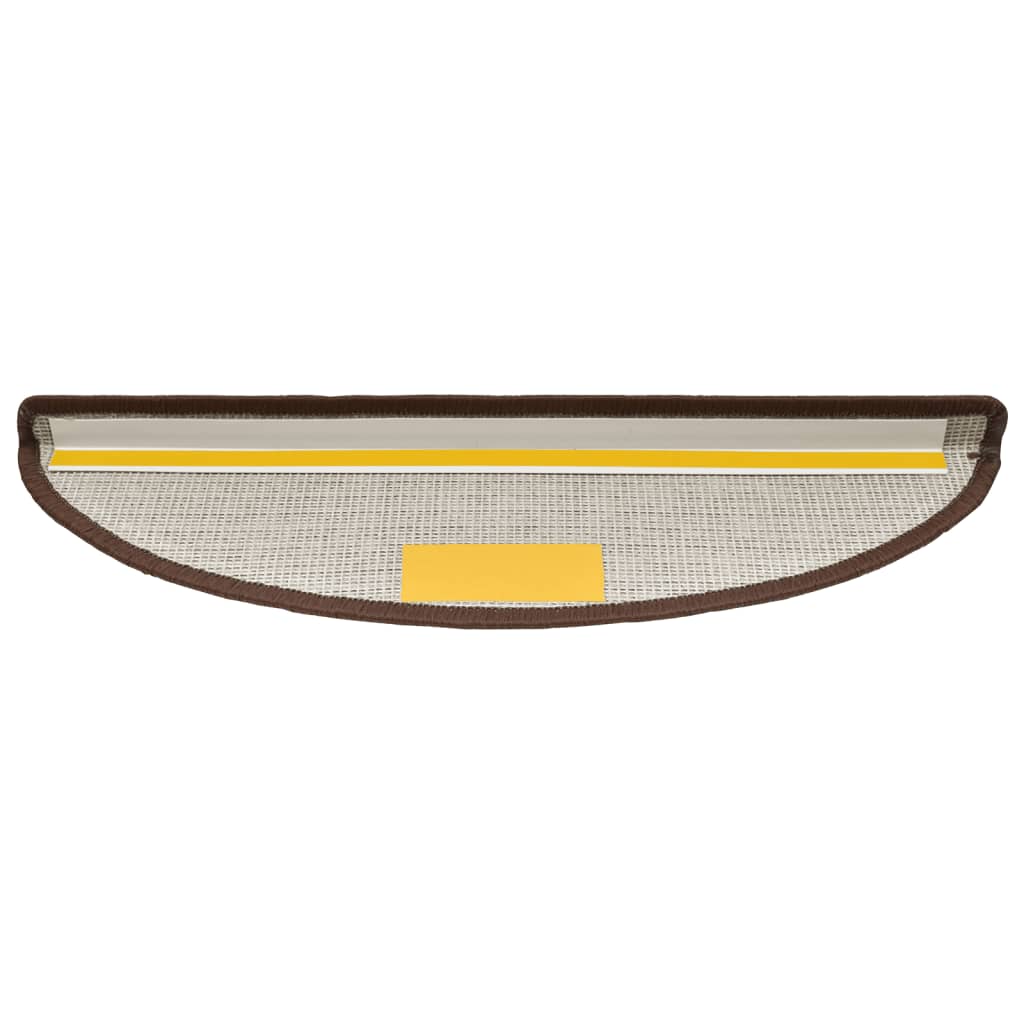 vidaXL Πατάκια Σκαλοπάτια 10 τεμ. Χρώμα Καφέ Καφέ Ημίκυκλα 56x17x3 εκ.