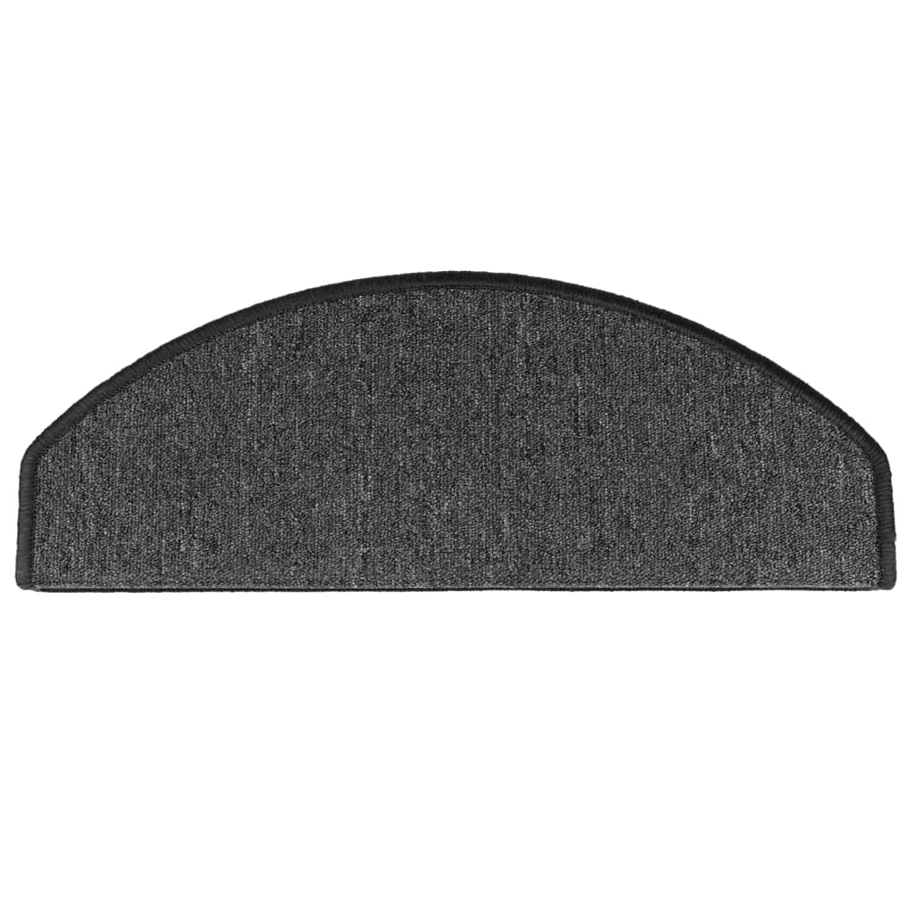 vidaXL Πατάκια Σκαλοπάτια 10 τεμ. Ανθρακί 65x24x4 εκ. Ημίστρογγυλά Μεγάλα