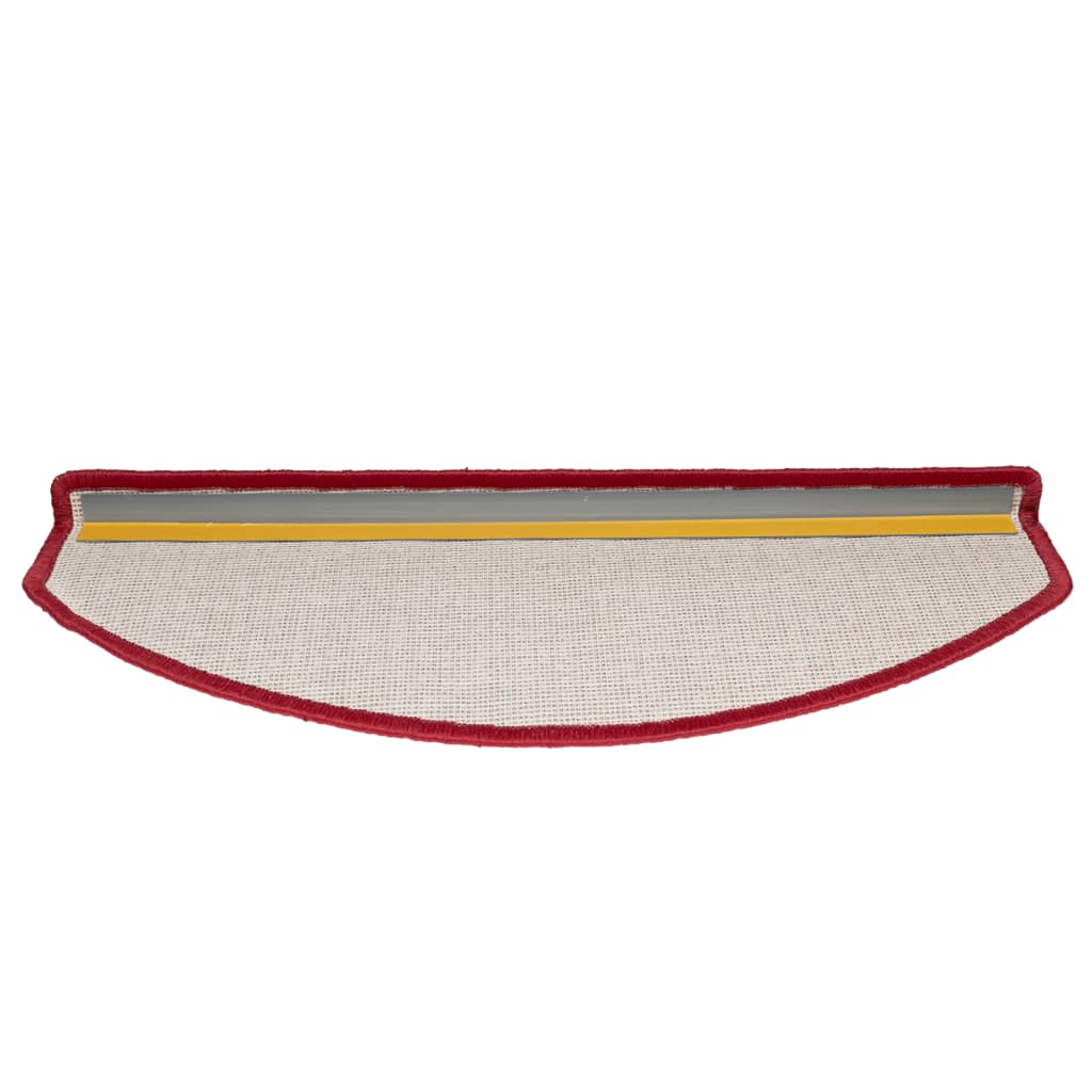 vidaXL Πατάκια Σκαλιών 10 τεμ. Κόκκινο Ημίστρογγυλά Μεγάλα 65x24x4 εκ.