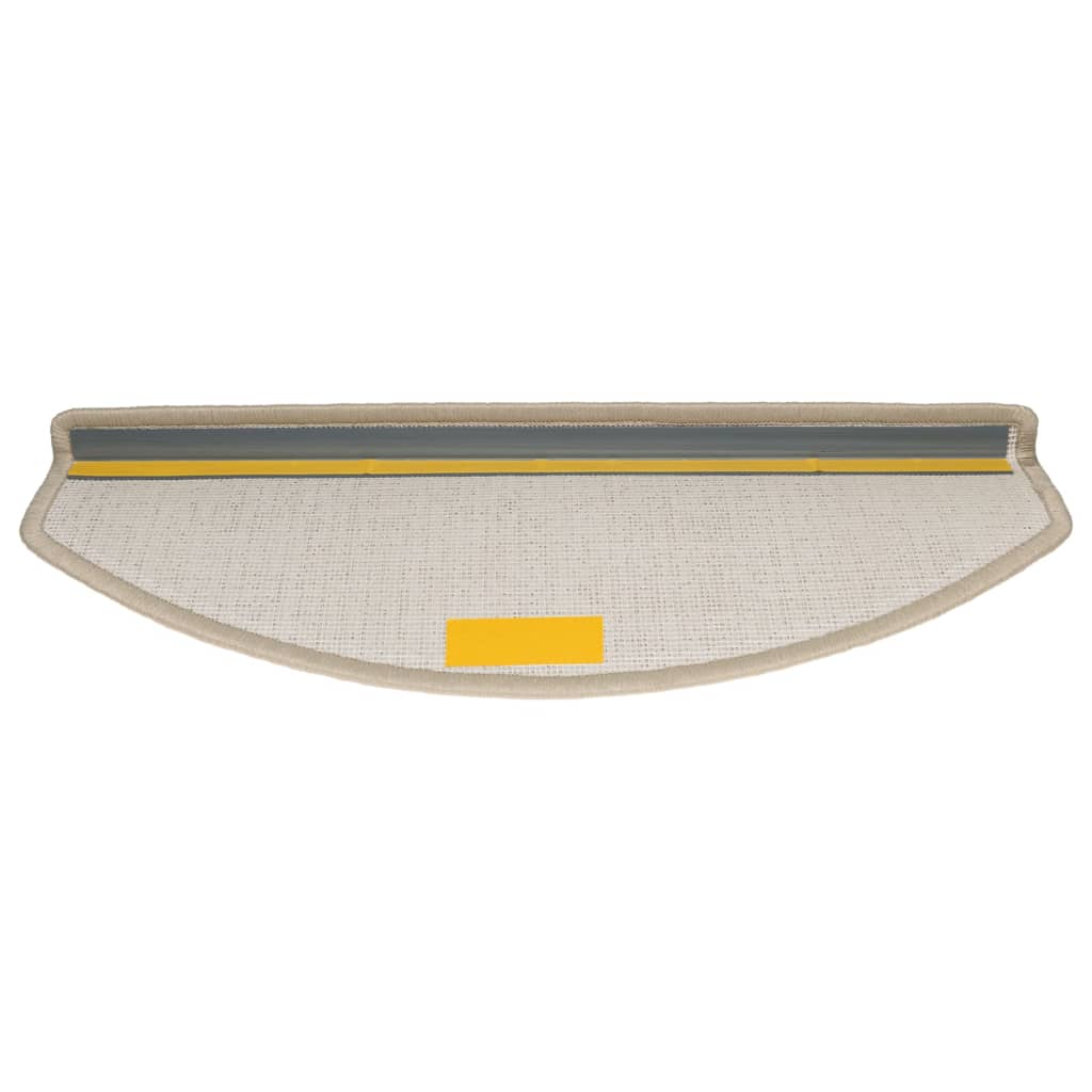 vidaXL Πατάκια Σκαλιών 10 τεμ. Μεγάλα Μπεζ-Μπεζ-Ημί-Στρογγυλά 65x24x4 εκ.