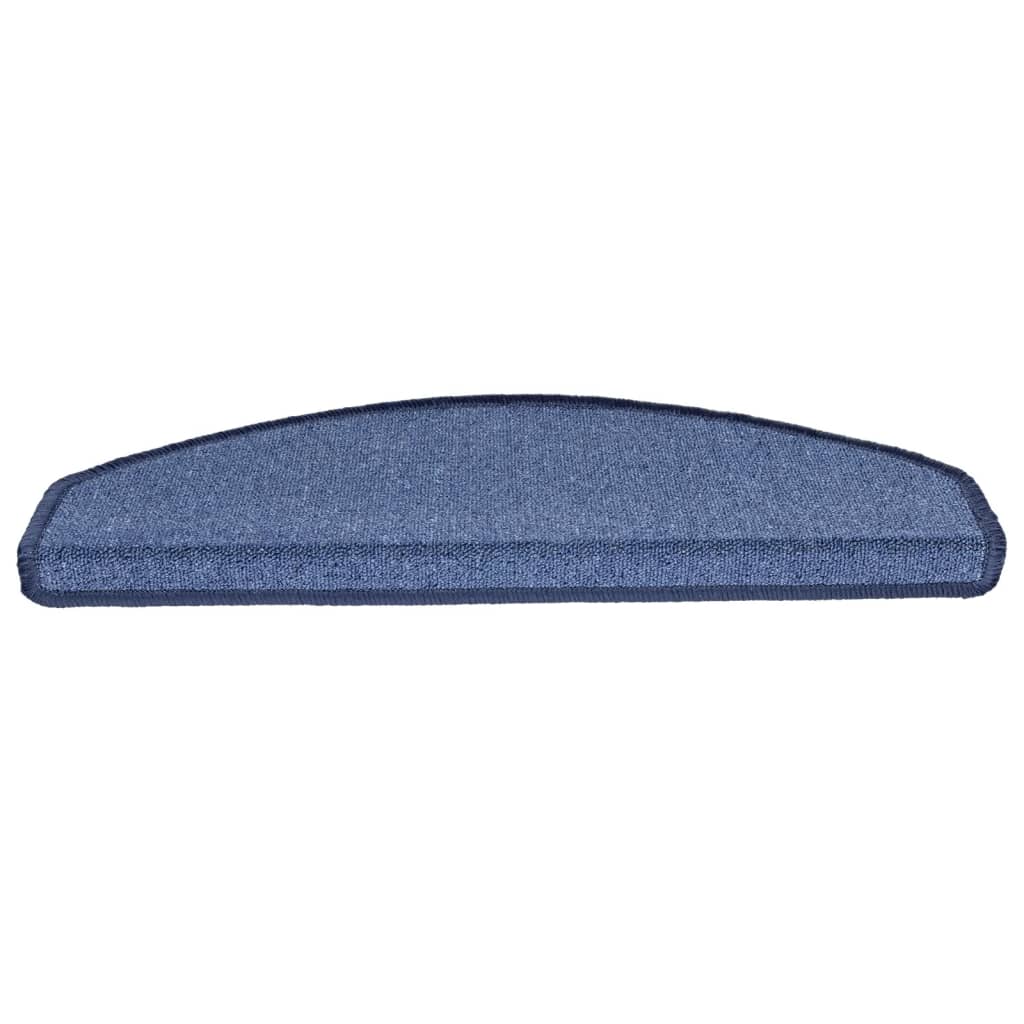 vidaXL Πατάκια Σκαλιών 10 τεμ. Μπλε Ημίστρογγυλά Μεγάλα 65x24x4 εκ.