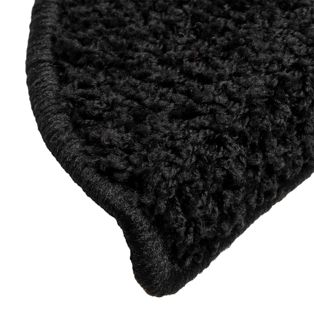 vidaXL Πατάκια Σκάλας 10 τεμ. Μαύρα 56 x 17 x 3 εκ.