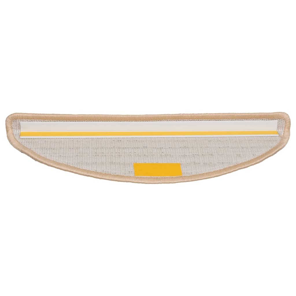 vidaXL Πατάκια Σκαλιών 10 τεμ. Κρεμ Ημίστρογγυλά 56x17x3 εκ.