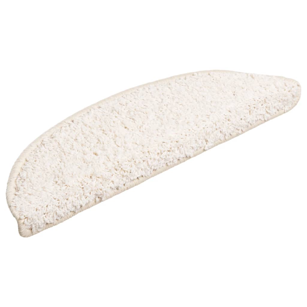 vidaXL Πατάκια Σκαλιών 10 τεμ. Λευκά Ημίκυκλα 56x17x3 εκ.