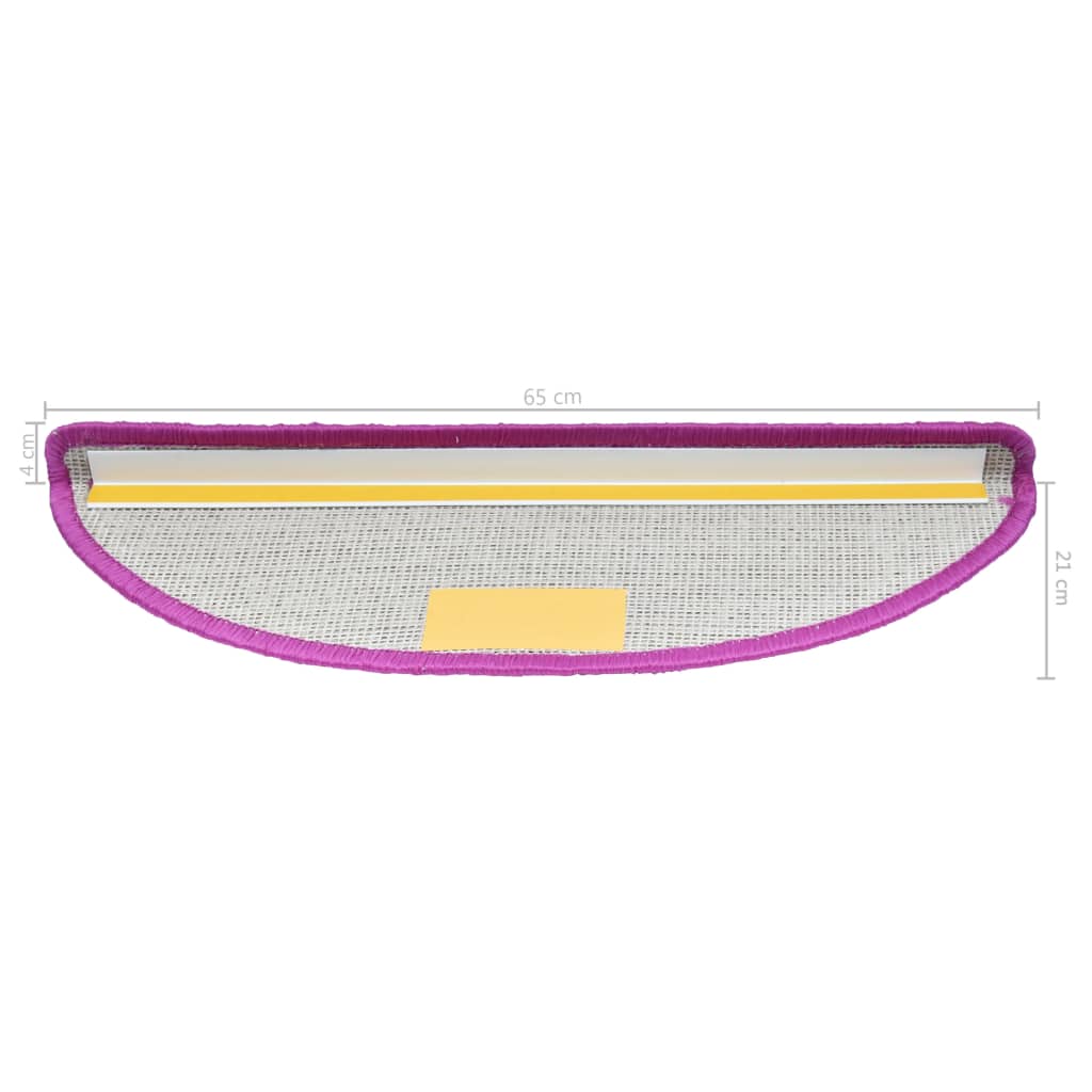 vidaXL Πατάκια Σκάλας 10 τεμ. Βιολετί 65 x 21 x 4 εκ.