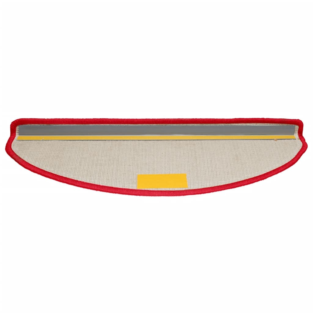 vidaXL Πατάκια Σκαλιών 10 τεμ. Κόκκινα Ημίστρογγυλά Μεγάλα 65x21x4 εκ.