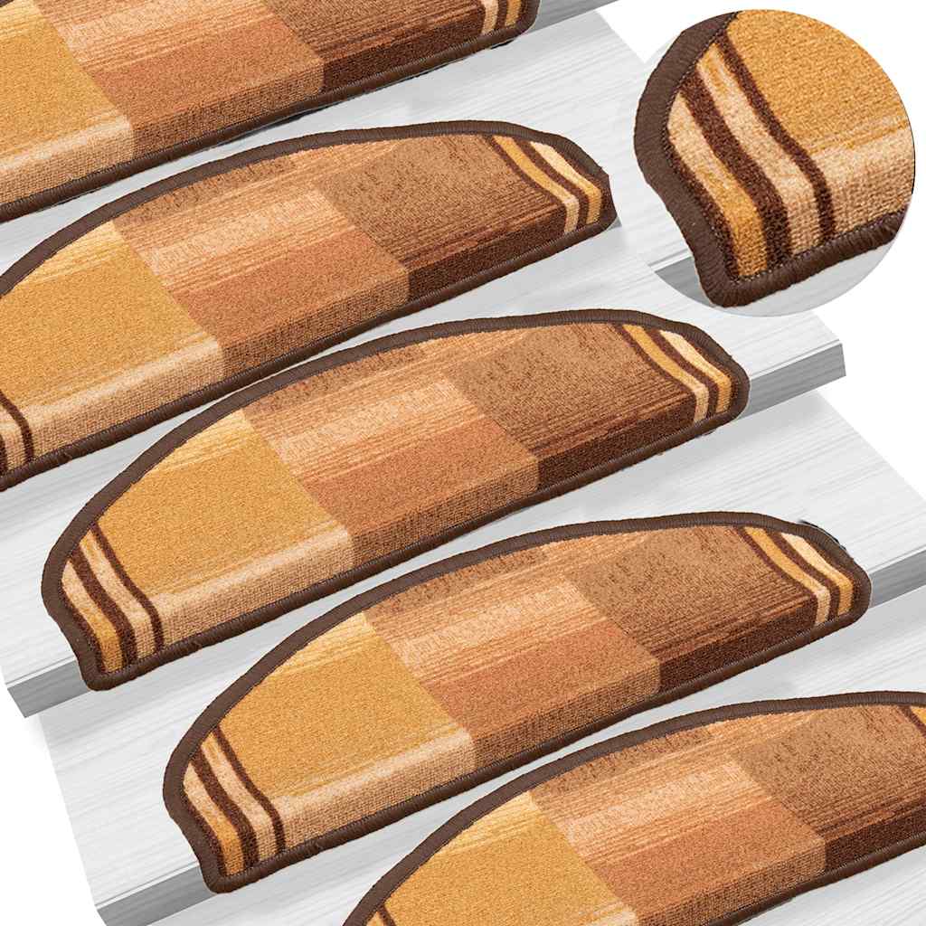 vidaXL Πατάκια Σκάλας Αυτοκόλλητα 5 τεμ. Καφέ 65x21x4 εκ.