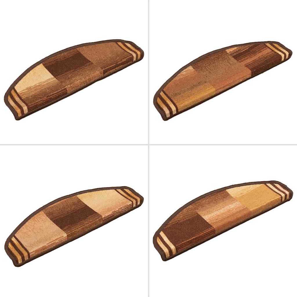 vidaXL Πατάκια Σκάλας Αυτοκόλλητα 10 τεμ. Καφέ 65x21x4 εκ.