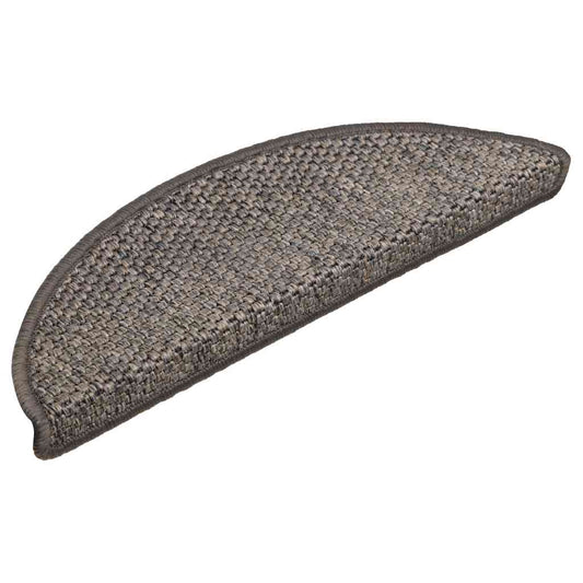 vidaXL Πατάκια Σκάλας Αυτοκόλ. 15 τεμ. Όψη Σιζάλ Γκρι/Μπεζ 56x17x3 εκ.