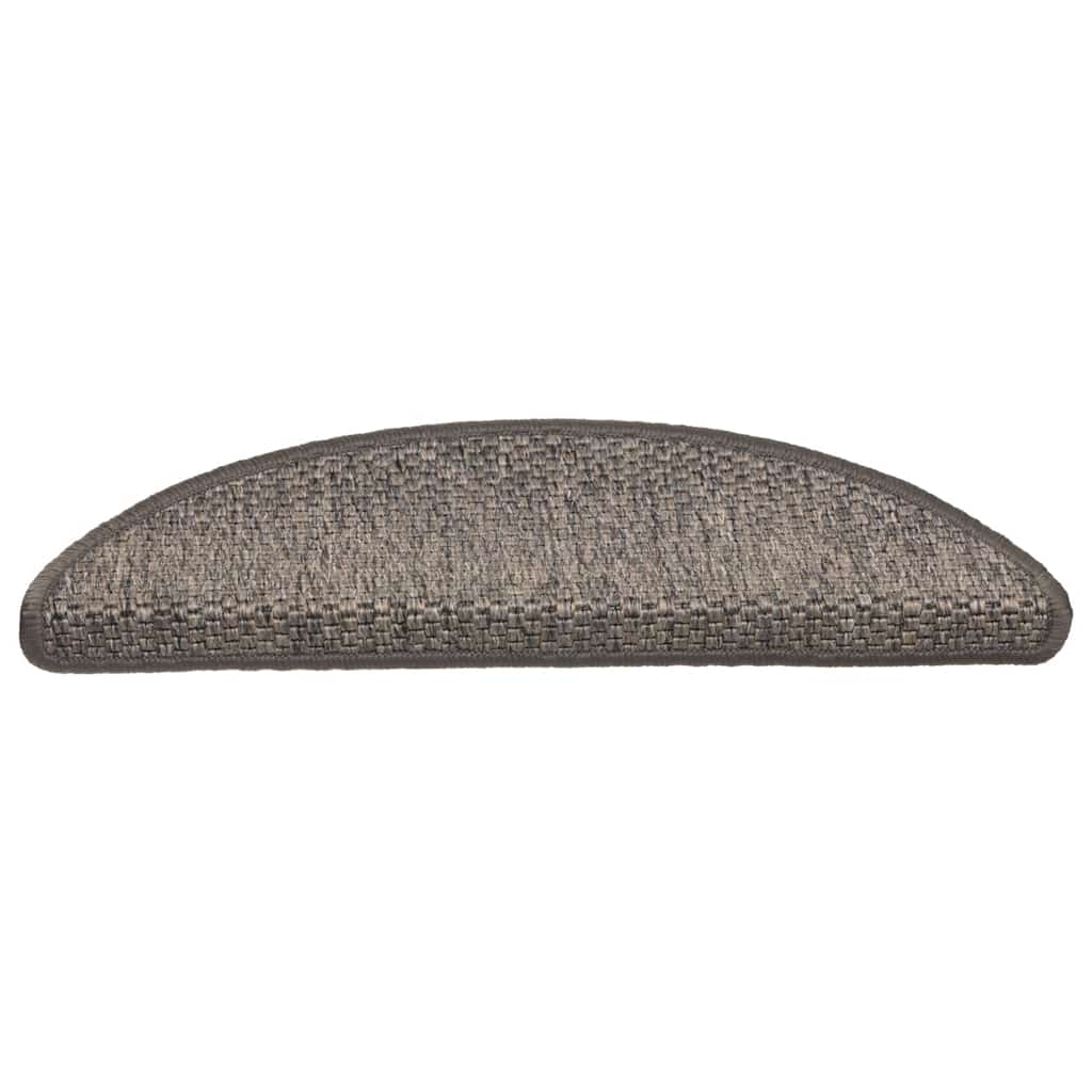 vidaXL Πατάκια Σκάλας Αυτοκόλ. 15 τεμ. Όψη Σιζάλ Καφέ/Μπεζ 56x17x3 εκ.