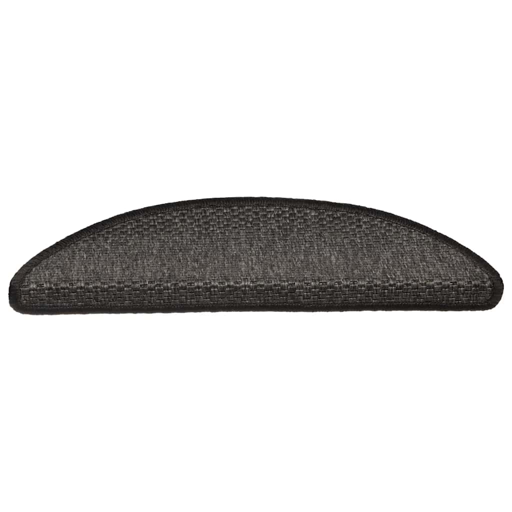 vidaXL Πατάκια Σκάλας Αυτοκόλλητα 15 τεμ. Όψη Σιζάλ Ανθρακί 56x17x3εκ.