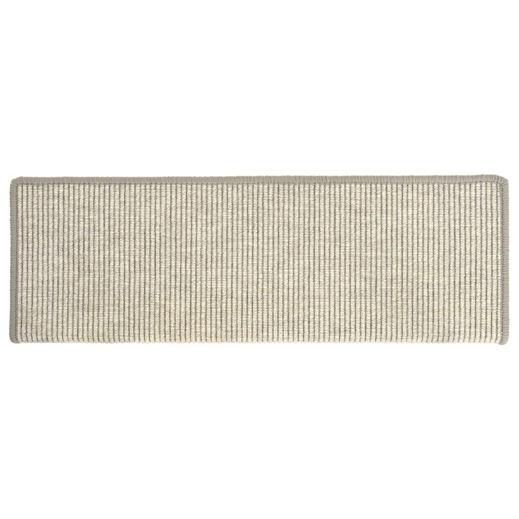 vidaXL Πατάκια Σκαλοπατιών 15 τεμ. Ασημί Ορθογώνια Άκρη 65x21x4 εκ.