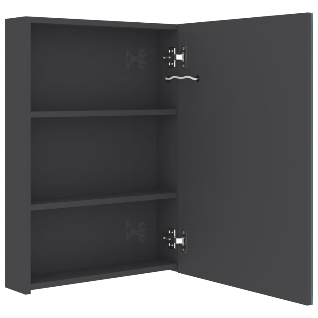 vidaXL Καθρέφτης Μπάνιου με Ντουλάπι & LED Λαμπερό Γκρι 50x13x70 εκ.