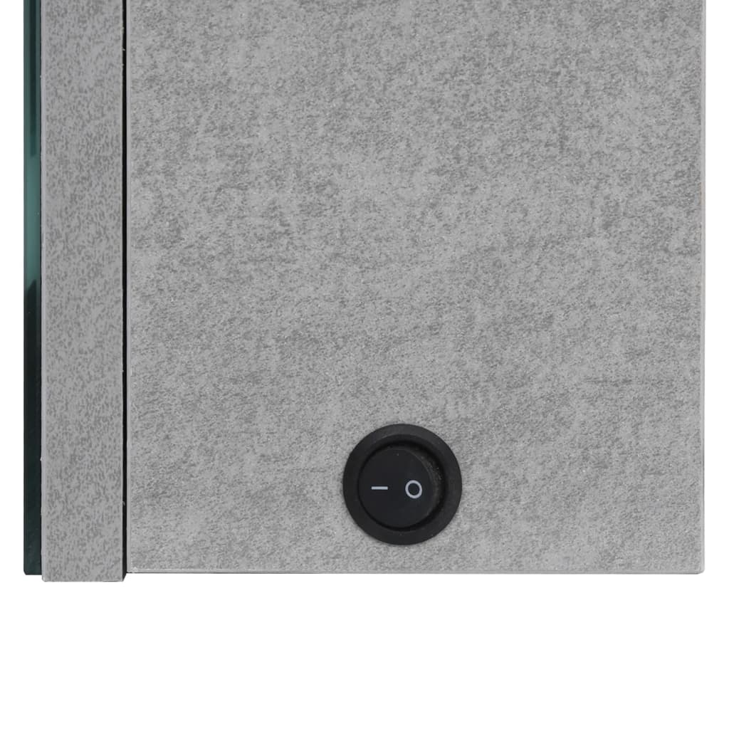 vidaXL Καθρέφτης Μπάνιου Ντουλάπι & Φωτισμό LED Γκρι Σκυρ. 62x14x60εκ