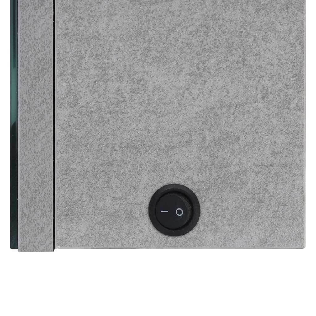 vidaXL Ντουλάπι Μπάνιου με Καθρέφτη και LED Γκρι Σκυρ. 89x14x62 εκ.