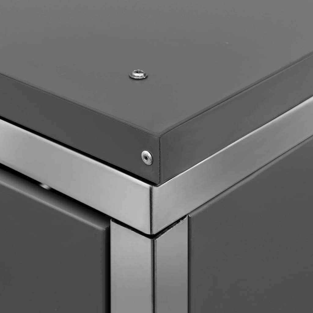 vidaXL Πλαίσιο Κάδων Απορρ. Διπλό με Ρόδες 138x77,5x112,5 εκ Αν. Ατσα.