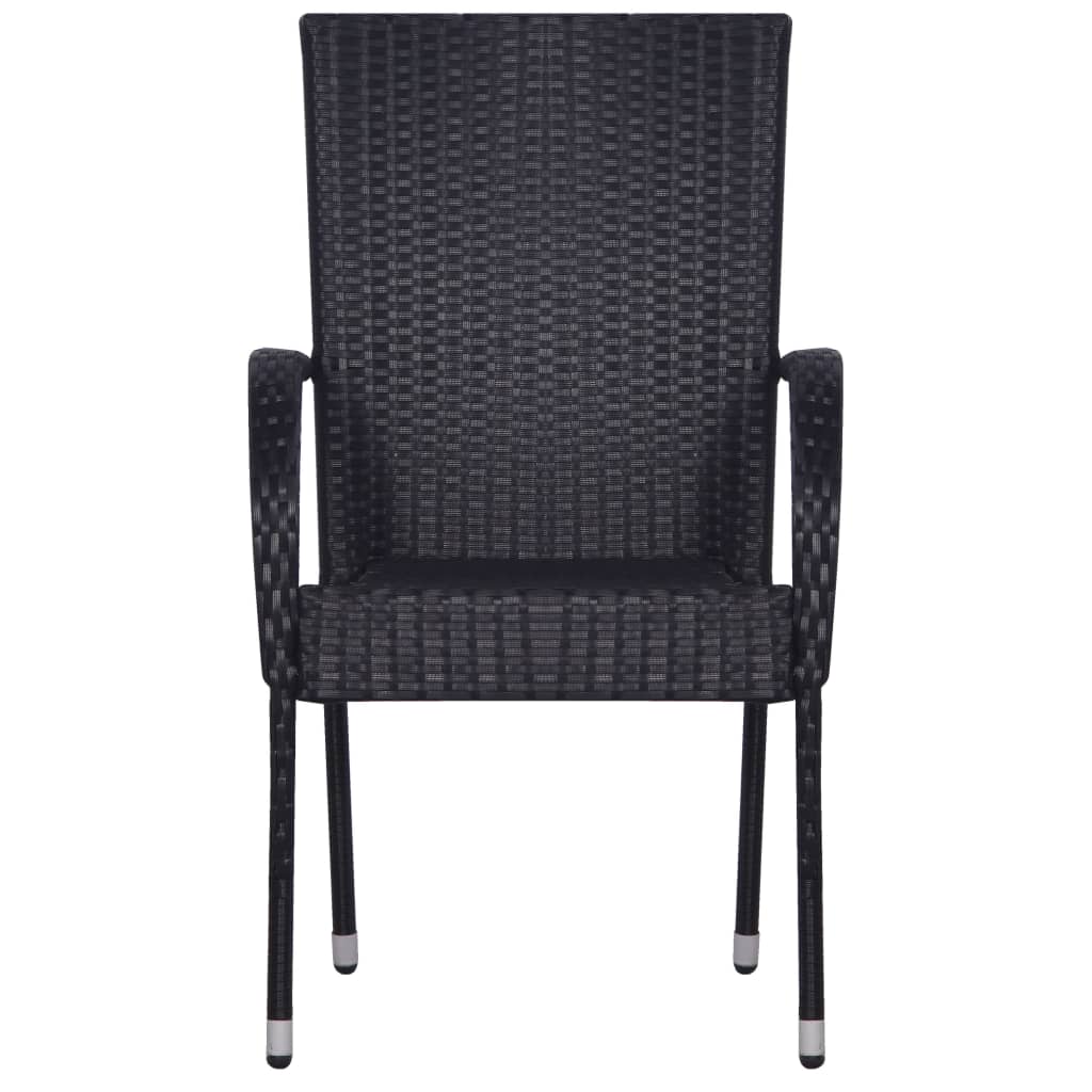 vidaXL Σετ Τραπεζαρίας Κήπου 3 Τεμαχίων Μαύρο