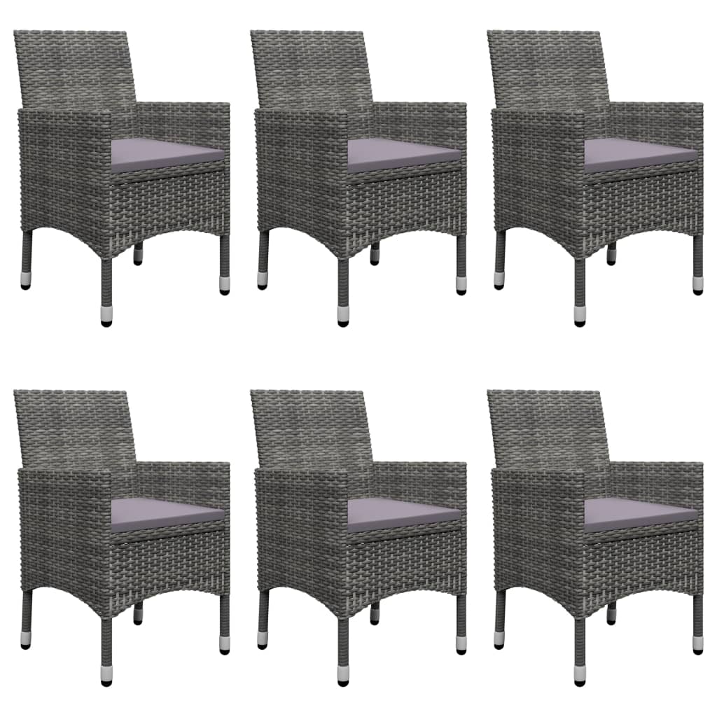 vidaXL Σετ Τραπεζαρίας Κήπου 7 τεμ. Γκρι