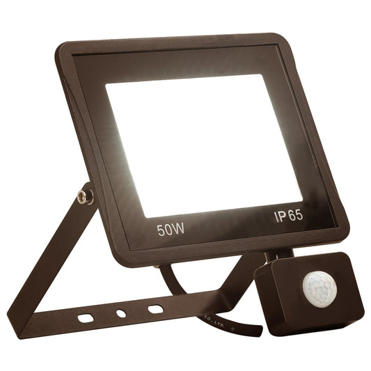 vidaXL Προβολέας LED με Αισθητήρα Θερμό Λευκό 50 W