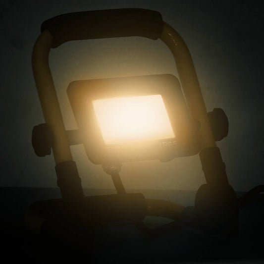 vidaXL Προβολέας LED με Λαβή Θερμό Λευκό 20 W