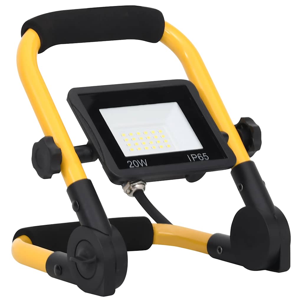 vidaXL Προβολέας LED με Λαβή Θερμό Λευκό 20 W