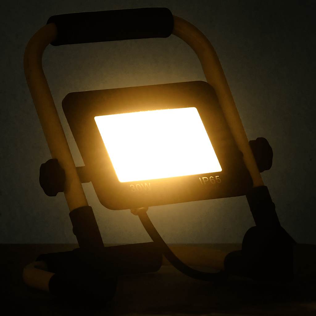 vidaXL Προβολέας LED με Λαβή Θερμό Λευκό 30 W