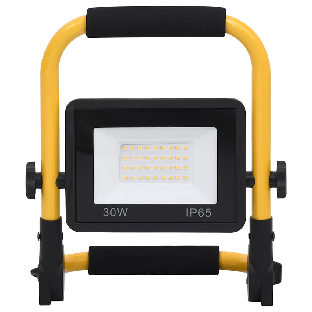 vidaXL Προβολέας LED με Λαβή Θερμό Λευκό 30 W