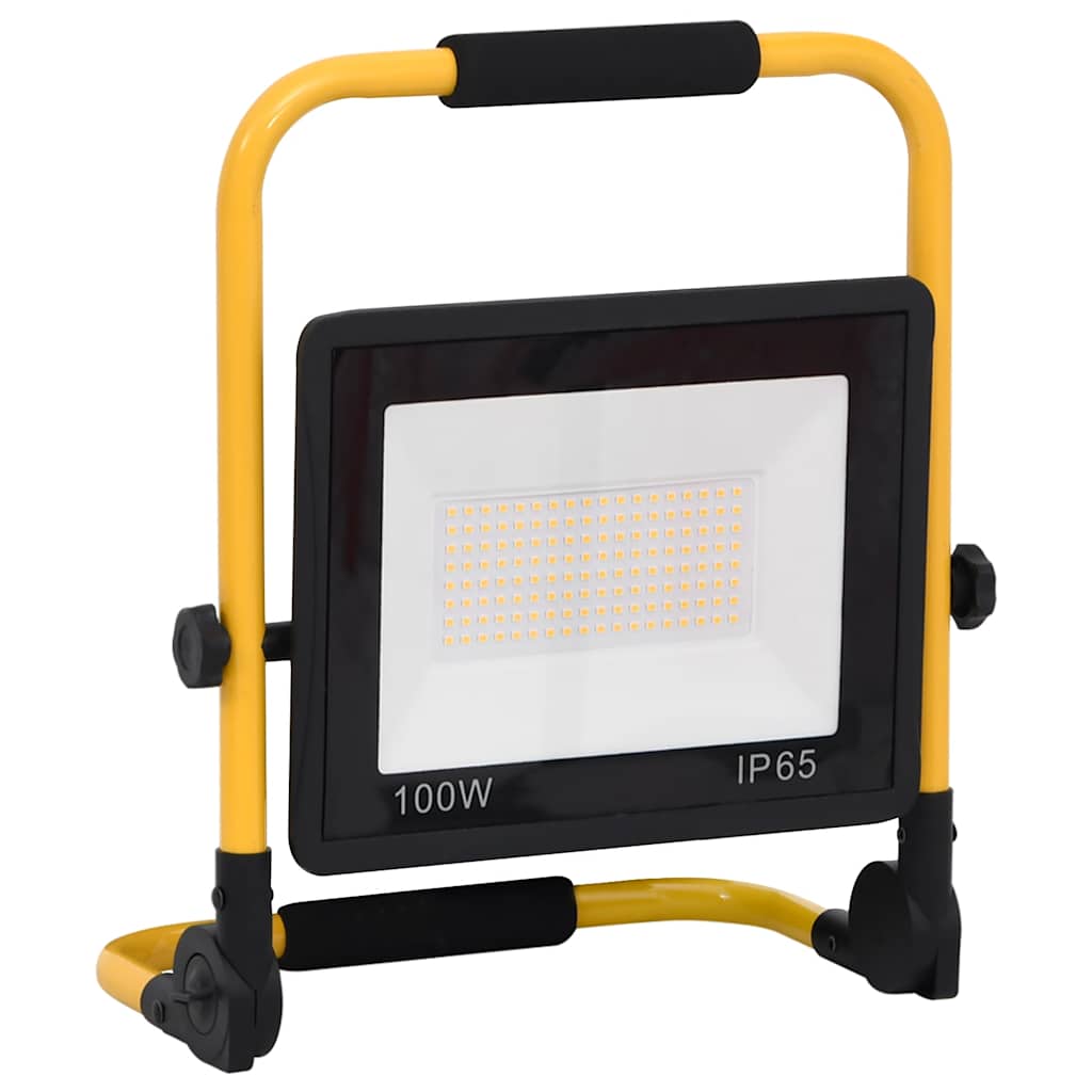 vidaXL Προβολέας LED με Λαβή Θερμό Λευκό 100 W