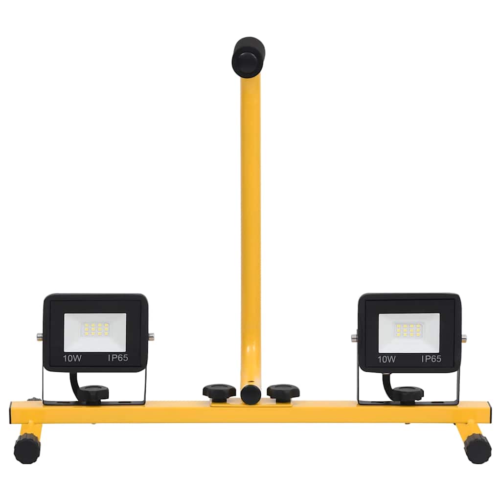 vidaXL Προβολέας LED με Λαβή Θερμό Λευκό 2 x 10 W