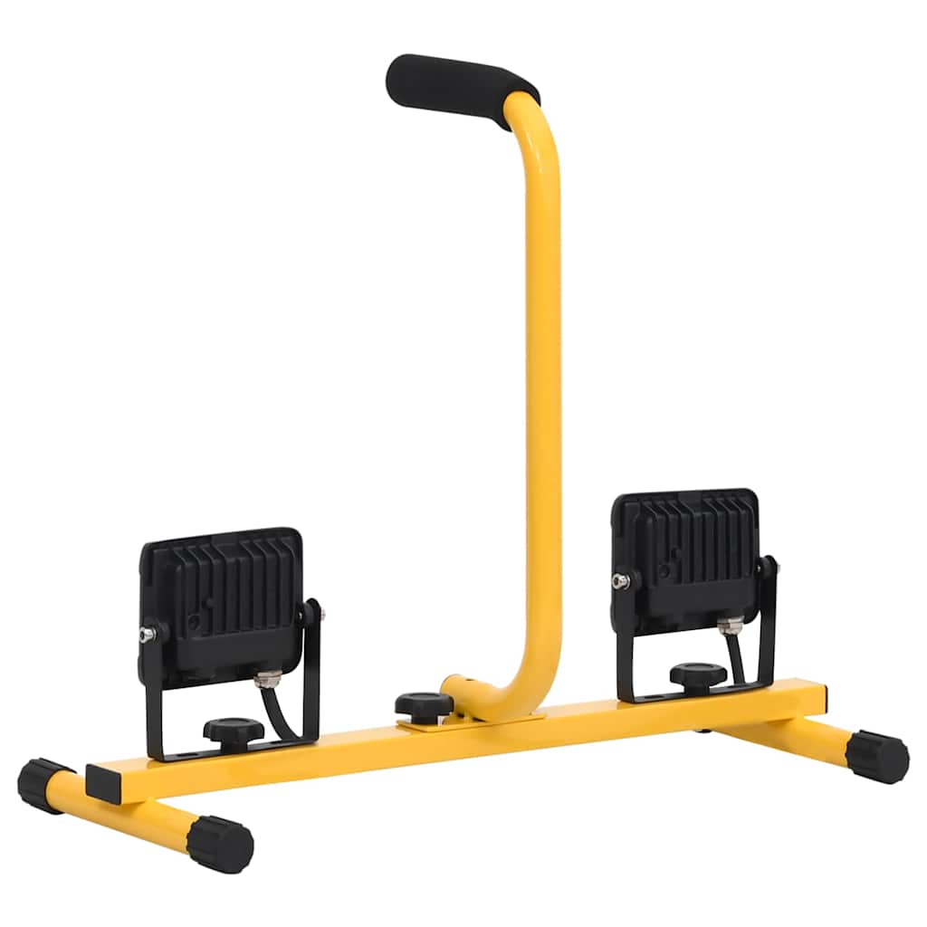 vidaXL Προβολέας LED με Λαβή Θερμό Λευκό 2 x 10 W