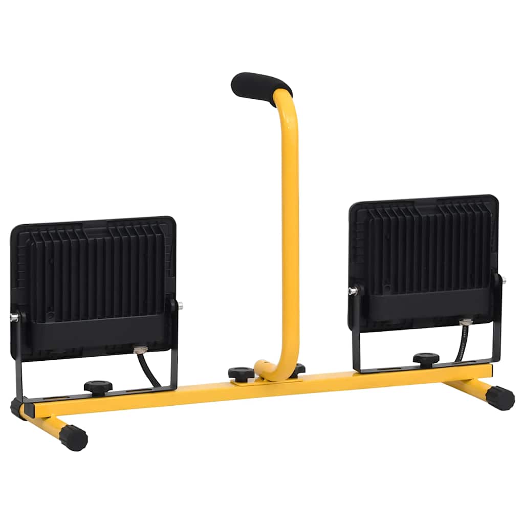 vidaXL Προβολέας LED με Λαβή Θερμό Λευκό 2 x 50 W