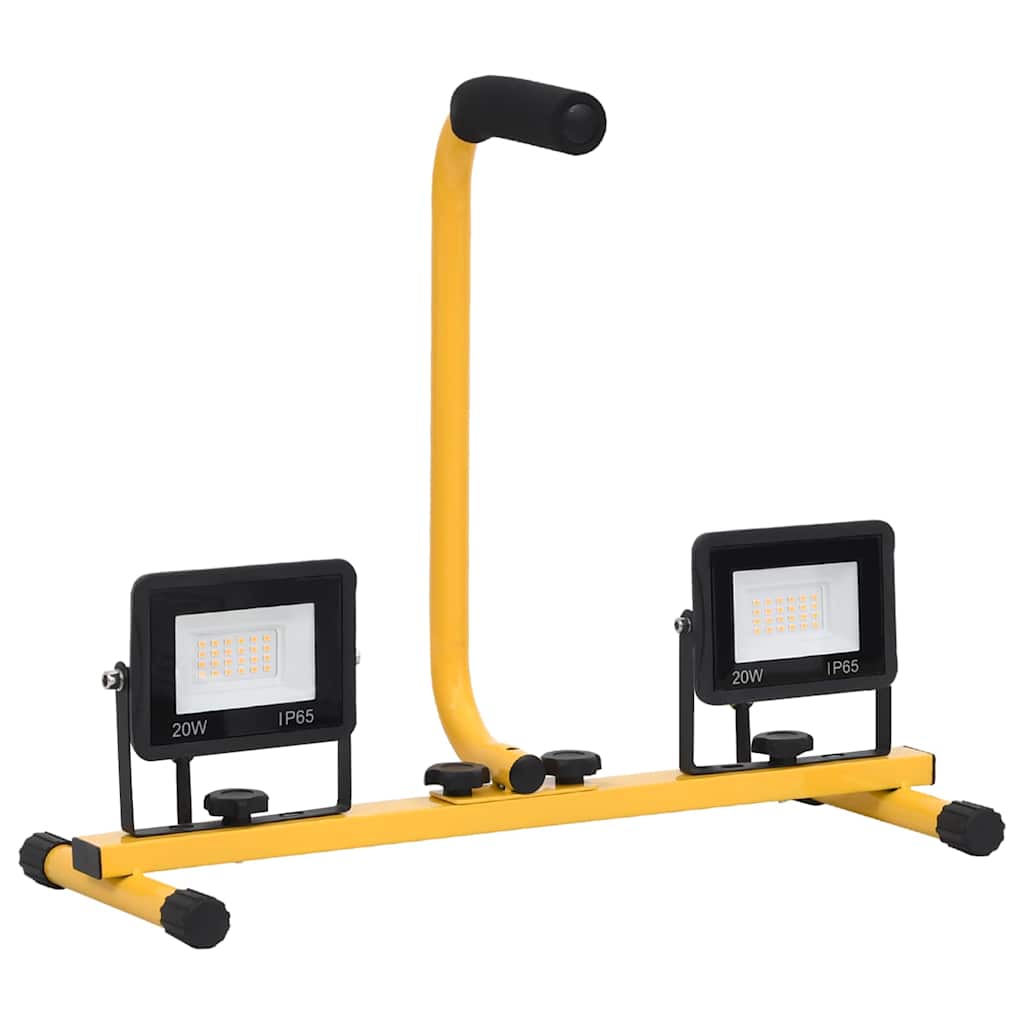 vidaXL Προβολέας LED με Λαβή Ψυχρό Λευκό 2 x 20 W