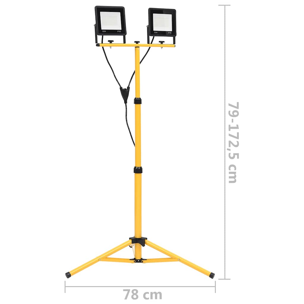vidaXL Προβολέας LED με Τρίποδο Ψυχρό Λευκό 2 x 50 W
