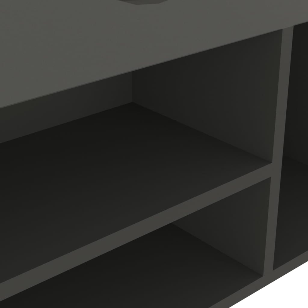 vidaXL Παπουτσοθήκη Γκρι 104 x 30 x 49 εκ. Επεξ. Ξύλο με Μαξιλάρι