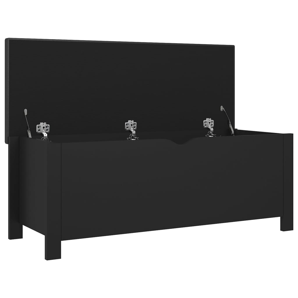 vidaXL Κουτί Αποθήκευσης Μαύρο 105x40x45 εκ. Επεξ. Ξύλο με Μαξιλάρι